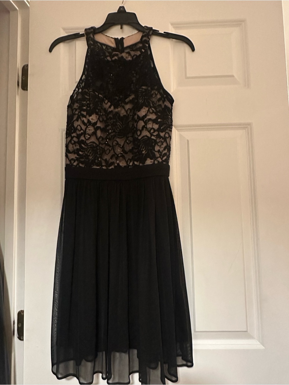 Black lace overlay dress